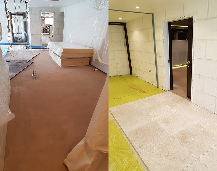 Underfloor Heating and Limestone Tiles and Skirting in the Lake District