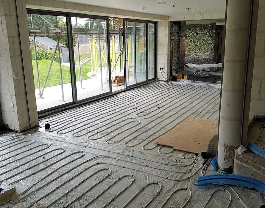 Underfloor Heating and Limestone Tiles and Skirting in the Lake District